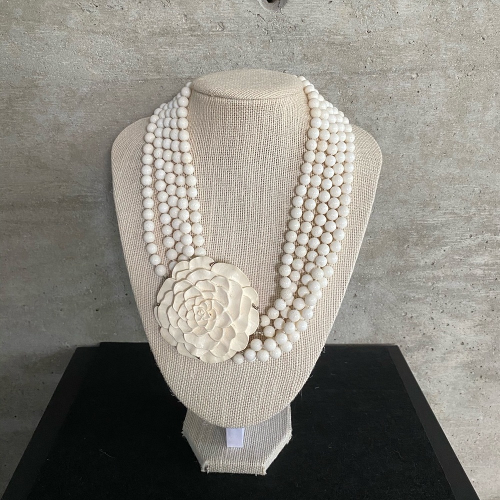 Vintage Rose Carving Necklace